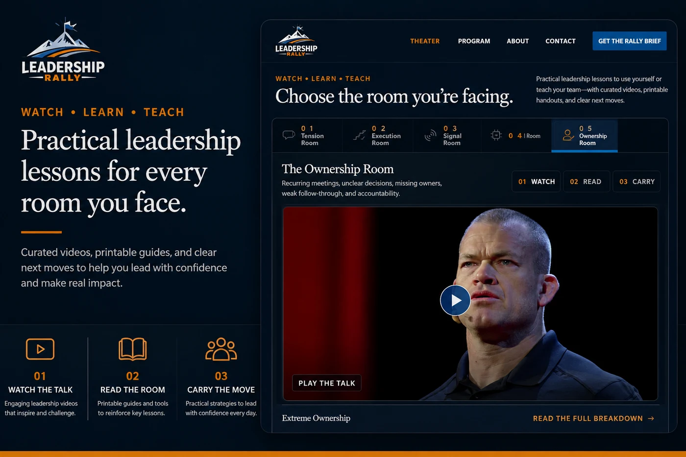 Leadership Rally website project preview.